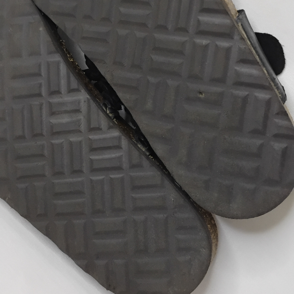 Women's 7.5 White Mountain Hayleigh Strappy Black Braided Leather Buckle Sandals - Picture 12 of 15